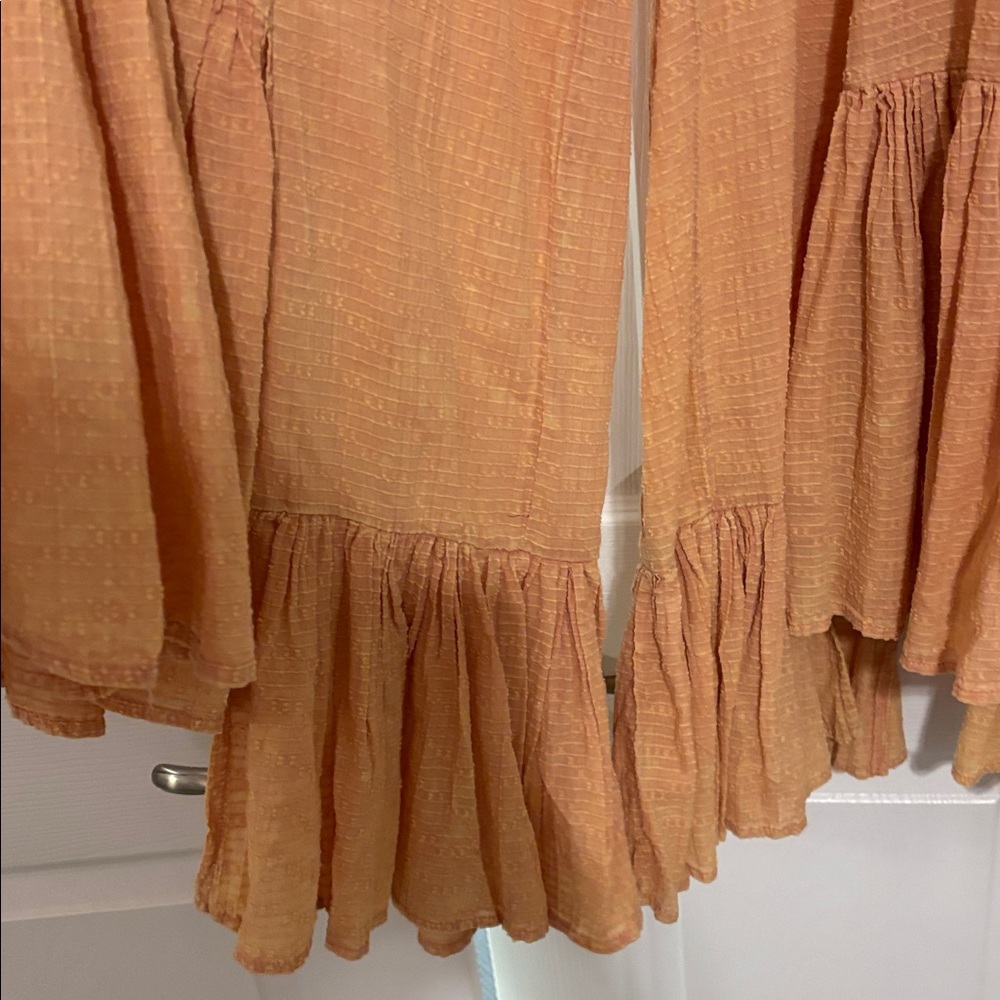 Women's Peach Tiered Ruffle Maxi Pants - Picture 5 of 7